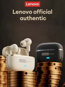 Lenovo LE208 紋理藍牙耳機，保護殼與吊飾組合，BT6.0 快速連接，低延遲，HiFi 音質，ENC 降噪，長效續航，適用運動、商務、學習，可搭配手機與電腦使用 - 米色+保護套掛件 - 查看 9