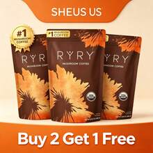 Limited Time Buy 2 Get 1 Free Mushroom Coffee USDA Organic With 6 Adaptogenic Mushrooms And MCT Oil, USA Grown Instant Coffee …For Better Energy, Focus, Digestion, Immunity With Turkey Tail, Shiitake, Lion's Mane - 3 件裝 - 查看 7