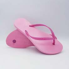 Kit Of 2 Pairs Of Women's Slim Flip-Flops, Flat Sandals, Pink/Gray, Comfortable, Lightweight, Soft, Original F02 - Hồng/Xám - Xem 5