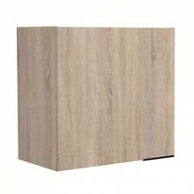 Miroytengo Conjunto de muebles cocina Arko Roble Áspero y Negro con módulos: 3 cajones, horno 60 cm, 2 puertas, 2 módulos aéreos 80 y 60 cm ancho con estantes internos. Almacenamiento Cocina 60x86x60 cm. - Negro - Madera claro - Ver 6