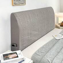 1pc Solid Color Skin-Friendly Washable Headboard Cover, Embossed Craft, Waterproof Stain-Resistant Dirt-Proof, Flat Headboard Cover, 1pc, Headboard Cover, Easy To Clean, Simple And Elegant Bedside Cover, Convenient For Year-Round Use - Light Grey - View 1