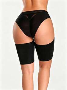 1 Pair Women's Outdoor Sports Leg Sleeves, High Elastic Silicone Anti-Friction Thigh Guards, Non-Slip Thigh Bands, No Slipping, Suitable For Daily Work, Running, Basketball, Yoga And Other Sports - Multicolor - View 2