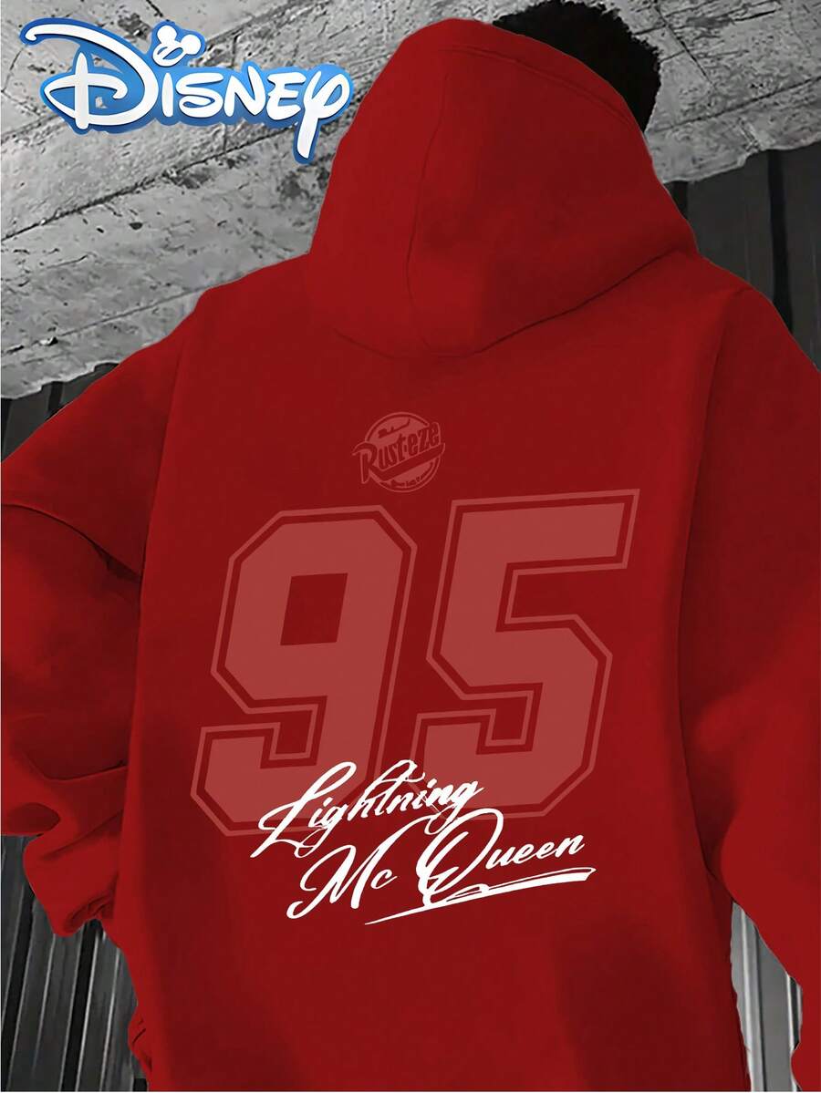 Men's Disney Cars Lightning McQueen 95 Hoodie, Casual Sweatshirt.It's The Perfect Choice For A Versatile, Casual Holiday Gift.Fathers Day Gifts. - Red - View 1