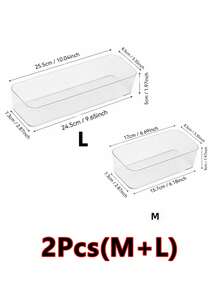 10/7/6/5/1 pieza Caja Organizadora de Cajones, Caja de Almacenamiento de Accesorios para el Cabello, Caja de Almacenamiento de Joyas y Cosméticos, Material de Plástico PET Transparente, Caja Multifuncional de Clasificación de Artículos Varios, Caja de Almacenamiento de Herramientas, Caja de Almacenamiento para Peines, Espejos - transparente - Ver 20