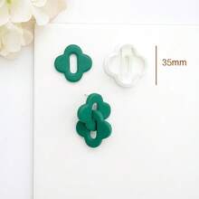 Soft Pottery Earring Cutting Mold 3D Geometric Double Ring DIY Earrings Pendant Jewelry Polymer Clay Cutter Clay Tools - White - View 11