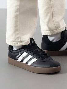 Adidas VL COURT 3.0 网球鞋，男式，公园滑板鞋，健身训练，ID6286 - 黑色/白色 - 查看 3
