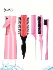1/2/3/4/5/6/11/12pcs New 9-Row Comb Hair Brush Set, With Side Grooves Design To Enhance Curling And Separation, Wet & Dry 8-Tooth Comb, (6.8 OZ / 200 ML) Multi-Function Small High-Pressure Continuous Spray Moisturizing Travel Makeup Bottle - Multicolor - View 14