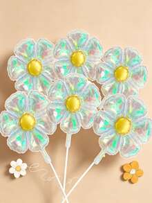 5pcs 24 Inch Colorful Daisy Shaped Aluminum Foil Cartoon Party Decoration Balloons - View 1