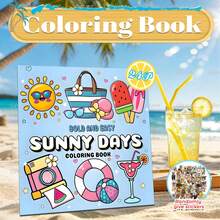 Groovy Summer: Student Coloring Book, 20 Pages Of Thick Line Simple Coloring, Relax And Refresh, Cool Summer, Back To School Gift, Summer Vacation, Includes 5 Stickers - Single Piece - View 11