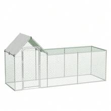 , Large Metal Chicken Run,  Large Outdoor Poultry Cage With Waterproof UV-Resistant Cover, - B - View 1