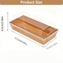 30pcs, Rectangular Cake Boxes, Swiss Roll Plastic Containers Sandwich Paper Box With Clear Lids Muffin Cheese Pastry Dessert Box Sushi Fruits Display Food Storage Holder Cupcake Container Box - Multicolor - View 2