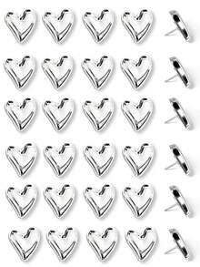15pcs Heart-Shaped Decorative Push Pins (With Storage Box), Cute Gold Pins, Suitable For Bulletin Boards, Office Or Home Decor (Gold) - Sets - View 9