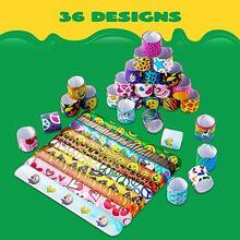 JOYIN 144 Pcs Slap pulseras para niños a granel pulseras con los animales, la amistad, el corazón de impresión 36 Diseños, para los niños de Pascua Fiesta de Favores - Multicolor - Ver 2
