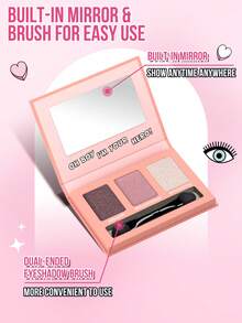 MISSLYN 1件裝 EYE-Mazing 三色眼影盤，附鏡子與刷具，啞光閃亮細緻亮片柔滑質地，適合敏感肌，高顯色冬季 Y2K 時尚風格，生日、情人節、新年派對禮物 - 20 OH BOY I'M YOUR HERO! - 查看 7