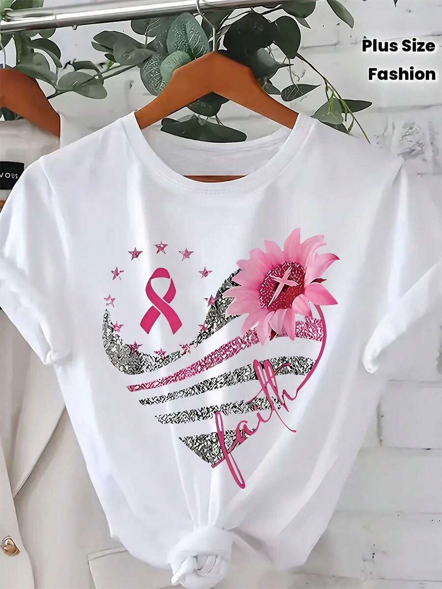 Plus Size - Plus Size - Plus Size Fashion T-Shirt For Women - White - View 1