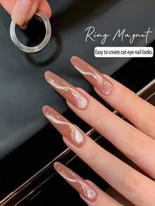 SHANGFEIYA Ribbon Circle Ring Cat Eye Magnet, Premium Nail Art Tool To Create Smooth Swirl Cat‑Eye Effects For Home & Salon Manicures - Multicolor - View 5
