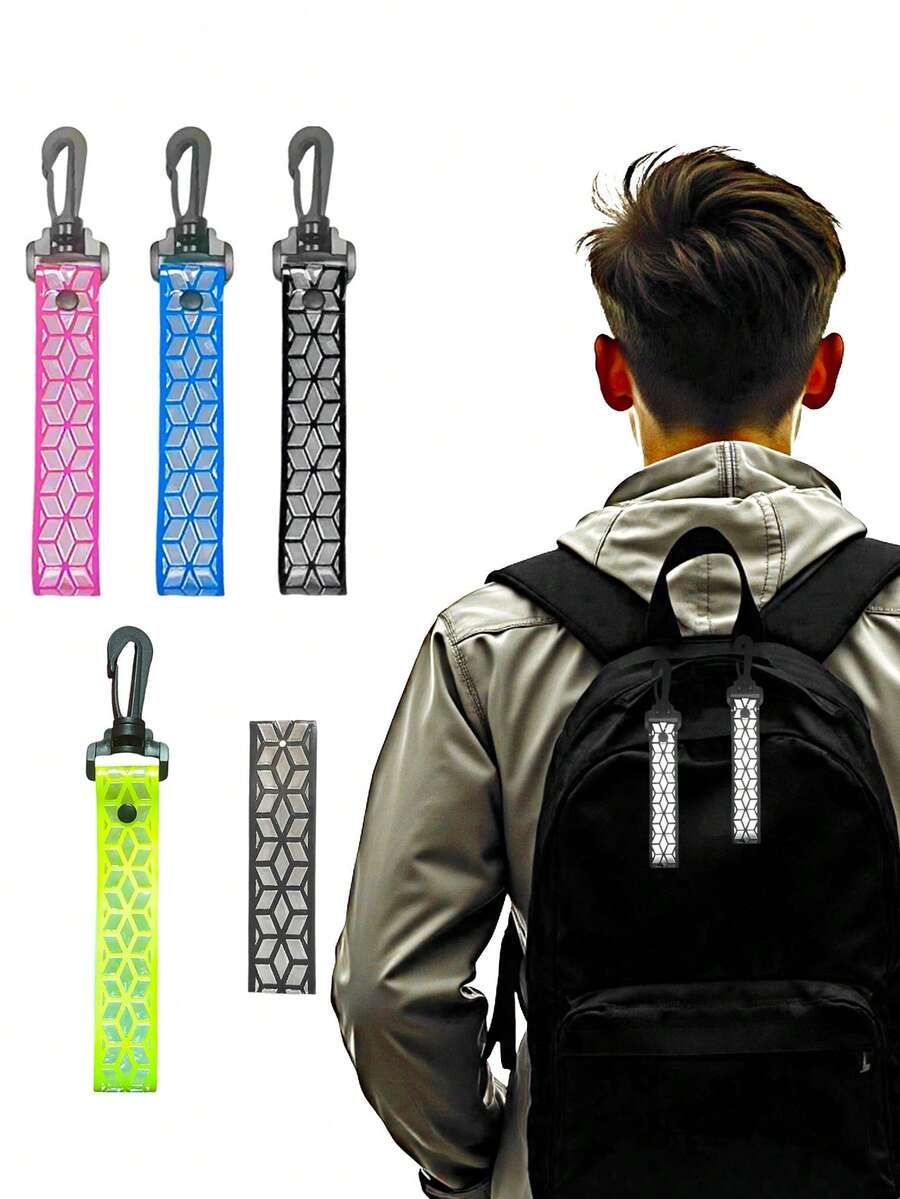 High-Visibility Running Reflective Keychains, Durable PVC Bicycle Reflective Sign Bag Charm Accessories For Night Running, Cycling, Walking, Commuting - Multicolor - View 1