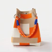 New Fashion Women Handbag - Multifunctional Shoulder Bag With Secure Buckle Closure Design, Small Capacity Tote Bag, Wrist Bag, Wallet, Storage Bag - Orange - View 6