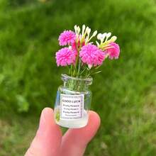 2pcs Maintenance-Free Artificial Flowers In Glass Vase, Car Interior Decor, Desk Versatile Decoration - Mini Glass Artificial Flower Ornaments - View 6