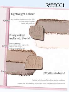 VEECCI Highlighter & Contour Palette, Note Pudding Collaboration, Matte Texture Suitable For Facial Contouring And Nose Shading, Long-Lasting Wear, All-In-One Highlighter And Contour Palette, Perfect For Students And Makeup Beginners - #Y01 Coconut Milk Brown - View 2
