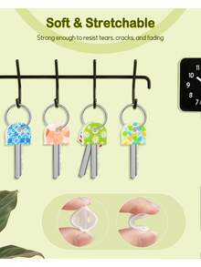 10/5/1pc Floral Pattern Non-Slip Silicone Key Covers, Durable Non-Slip Key Identifiers, Suitable For Home, Office And Door Keys, Perfect For Family Members And Roommates, Keep Organized, Home Decor, Home Essentials, Gift For Grandma (Random Style) - View 7