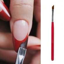 1pc French Angled Nail Art Brush Suitable For Nail Artists Daily Use - Red - View 1