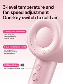 HYUNDAI Pink Negative Ion Hair Dryer With Diffuser, High-Speed Airflow, Reduces Frizz For Smooth Hair - Pink - View 4