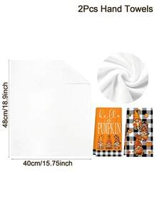 2件組秋季廚房毛巾 40*48cm 趣味小矮人與南瓜圖案餐巾布 水牛格紋柔軟吸水超細纖維手巾 廚房裝飾 節日秋季餐桌佈置 家居裝飾 浴室用品 入新禮物 感恩節裝飾 - 秋季無臉娃娃 - 查看 13