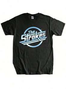 Camisetas de algodón para hombre, camisetas de The Strokes, camisetas de la banda de rock  para hombre, camisetas negras para hombre, tallas grandes, blusas. - Negro - Ver 6