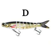 1pc/5pcs 13.3cm 19g 7-Joint Multi-Segment Fish Lure With Built-In Rattle, ABS Hard Bait, Sinking S-Curve Swimming Lure, Freshwater And Saltwater Universal For Topmouth, Bass, Pike, Bionic Fish Bait - A - View 17