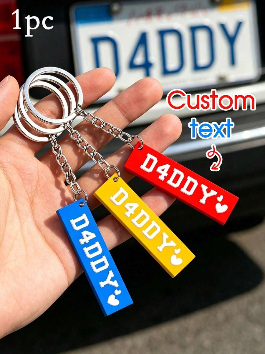 1pc Customized Keychain/Key Ring/3D Printed Keychain/Car Key Accessory/Holiday Gift/Personalized Keychain/Boyfriend Gift/Car Accessory/Bag Charm/Customizable Item Suitable For Car Key Accessory, Backpack Pendant, Father's Day Gift, Birthday Gift And Couple Matching Gift