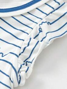 Balabala Girls Navy Collar Princess Dress Summer 2026 Preppy School Party Dress - White and Blue - View 4