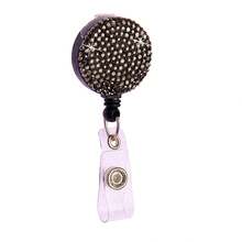 1pc Colorful Rhinestone Retractable ID Badge Reel, Adjustable Length, Hard Shell ID Card Holder Keychain Suitable For Metro Card, ID Card, Work Badge, Student ID, Exhibition Badge, Event Pass - Clay With Diamonds - View 27