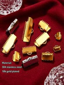 20pcs 304 Stainless Steel Crimp End Bead Clasp Pointed Clasp Daily Handmade DIY Jewelry Accessories Necklace Bracelet Connector - End Connection - View 1