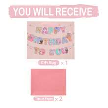 1 pieza/2piezas/5piezas,Bolsa de regalo de cumpleaños rosa con gato lindo con papel de seda & tarjeta de cumpleaños a juego, bolsa de regalo de cumpleaños con estampado de pata de gatito de dibujos animados kawaii para suministros de envoltura de regalos de fiesta de cumpleaños - Ver 7