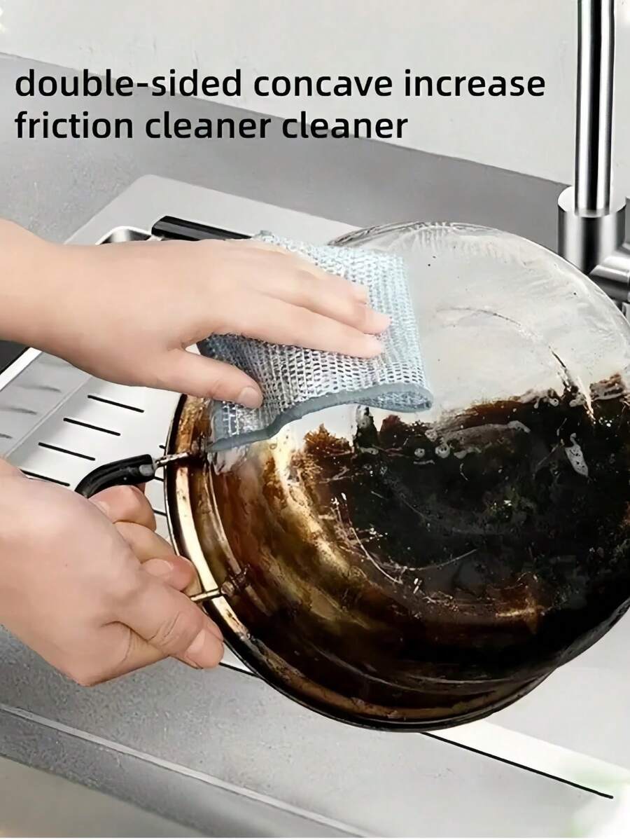 30Pcs Magic Thickened Double Sided Steel Wire Cleaning Cloth, Anti-Scratch Metal Dish Rag For Pot Bowl Sink Stove Countertop, Reusable Kitchen Household Cleaning Tool
