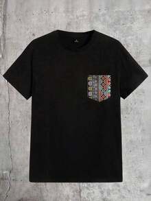 [Free 3-Day Delivery]Maglietta Casual Da Uomo A Girocollo, A Maniche Corte, Slim Fit - Style1 - View 6