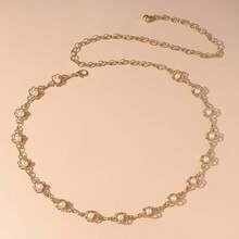 1pc Plum Blossom Faux Pearl Metal Chain - Gold - View 2