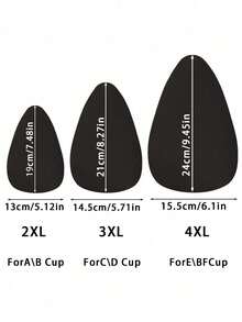 2 Pairs/4 Pcs Plus Size Disposable Invisible Lifting Adhesive Water Drop Shaped Nipple Covers, Fabric Surface Strapless Bra, Beige Brown Coffee Black, Suitable For B-E Cup Large Breasts - Multicolor - View 3