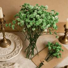 50/100/200 piezas de Gipsófila artificial mini, adecuada para arreglos florales de boda, decoración de fiestas, cumpleaños, decoración de jardín al aire libre, decoración del Día de la Madre, decoración del Día de San Valentín, regalos, decoración de graduación - Aliento de bebé verde - Ver 5