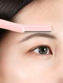 3/6/10pcs Curved Pastel Color Protective Cap Sharp Blade Precision Eyebrow Shaper Facial Hair Remover Non-Slip Handle Portable Multi-Color Gift Style Student Dorm Home Daily Makeup Grooming Accessory Back To School Skin-Friendly Affordable - Multicolor - View 4