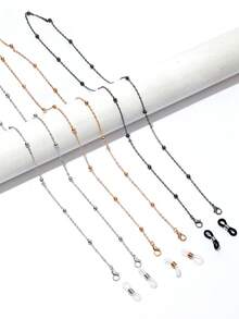 3Pcs Glasses Chain Set In Gold, Silver And Black, Decorative Eyewear Chain With Clasps And Beads, Stylish Anti-Lost Glasses Chain,Fashion Accessory - Multicolor - View 1