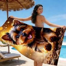 1pc Realistic 3D Dolphin Print Microfiber Beach Towel, Quick Dry Sand Resistant Super Absorbent Swimming Towel, Large Rectangle Beach Blanket For Summer Vacation Pool Travel Camping Bath Use - Multicolor - View 8