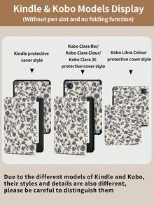Kingsung 刺繡線條花卉印花平板保護殼，相容於 IPad Air 8(M4)2026(11吋)、Air 8(M4)2026(13吋)、9.7/10.2/10.5/10.9/12.9/Pro 11、第10代，相容於 Galaxy Tab S6 Lite 10.4吋，相容於 Kindle Paperwhite 第12代 2024、Kindle (第11代) 2022年上市，柔軟防摔保護，智慧支架/自動喚醒/睡眠 - 彩色 - 查看 10