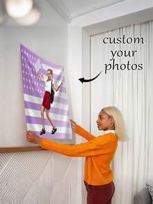 1pc Customizable Personalized Tapestry, Custom Image, Fashion Home Decor, Unisex Gift, Suitable For Mother's Day, Graduation Ceremony And Other Occasions, Multi-Functional, Highly Decorative - Multicolor - View 5