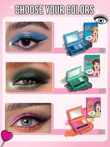 MISSLYN 1件裝 EYE-Mazing 三色眼影盤，附鏡子與刷具，啞光閃亮細緻亮片柔滑質地，適合敏感肌，高顯色冬季 Y2K 時尚風格，生日、情人節、新年派對禮物 - 20 OH BOY I'M YOUR HERO! - 查看 8