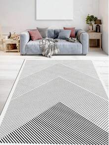 Digitally Printed Non-Slip Washable Runner And Area Rug Living Room Carpet, Modern Design | Modern, Scandinavian, Bohemian And Classic Styles | 100% Polyester - Grey - View 2