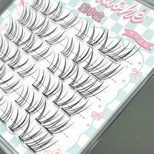 Bestseller MIXIAOHE 48片自黏式單簇假睫毛，韓日風DIY分段設計，輕盈自然C捲 10-13mm，適合化妝新手的完美節日禮物 - C - 查看 6