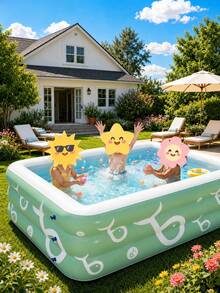 1pc Large Inflatable Swimming Pool, Family Pool, Mobile Water Park, Indoor/Outdoor Aquatic Entertainment, Party Pool, Thick & Durable PVC Material, Inflatable & Portable (Basic Model Without Slide) - Vitality Series - View 8