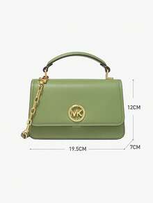 Michael Kors MK Delancey 女款小手提包，翻蓋肩背包，附頂部手把與 LOGO 圖案斜背包 - 淺綠色 - 查看 10